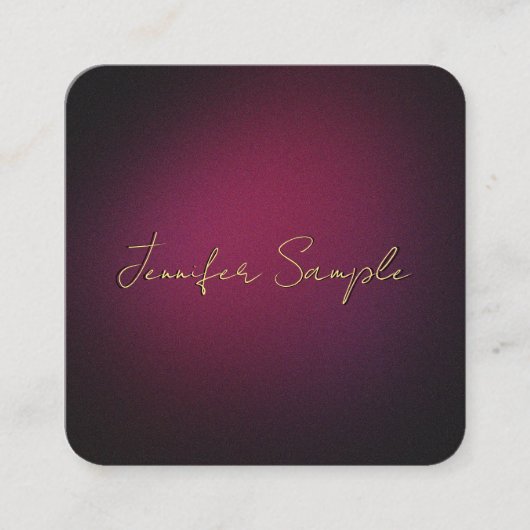 カスタム紫エレガント丸コーナー スクエア名刺 (正面)