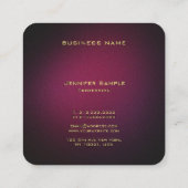 カスタム紫エレガント丸コーナー スクエア名刺 (裏面)