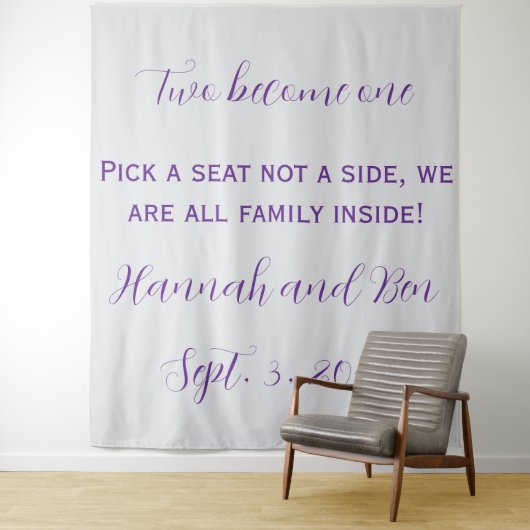 カスタム紫スクリプ結婚トの背景 タペストリー (インサイチュ)