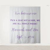 カスタム紫スクリプ結婚トの背景 タペストリー (正面)