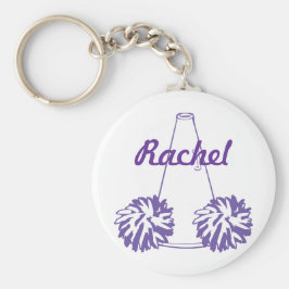 カスタム紫チアリーティングキーチェーン キーホルダー