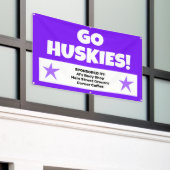 カスタム紫チームバナー 横断幕 (ビルの外側)