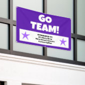 カスタム紫チームバナー 横断幕 (ビルの外側)