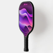 カスタム紫パーソナライズされたとピンクの波 ピックルボールラケット (左)