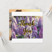 カスタム紫パーソナライズされた薄紫ありがとう カード (正面/裏面インサイチュ)