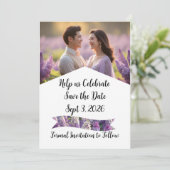 カスタム紫パーソナライズされた薄紫保存日 (スタンド正面)