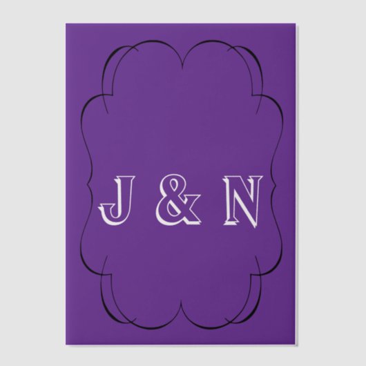 カスタム紫パープルトランスルーセントベリウム紙 ベラム紙招待状 (正面)