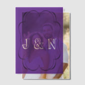 カスタム紫パープルトランスルーセントベリウム紙 ベラム紙招待状 (オフセット (カップル))