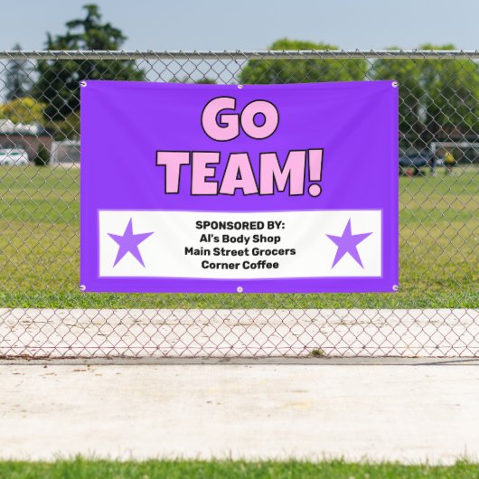 カスタム紫ピンクチームバナー 横断幕 (インサイチュ)