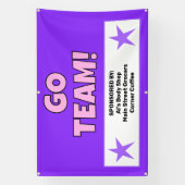 カスタム紫ピンクチームバナー 横断幕 (縦)