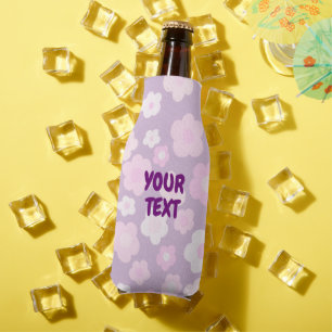 カスタム紫ピンクデイジーかわいいカラフルフローラ ボトルクーラー