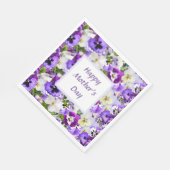 カスタム紫フローラハッピーマザーズデイ スタンダードランチョンナプキン (角)