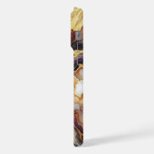 カスタム紫ブラックグレーホワイト金ゴールド大理石パターン iPhoneケース (左側面)