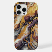 カスタム紫ブラックグレーホワイト金ゴールド大理石パターン iPhoneケース (裏面)