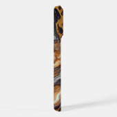 カスタム紫ブラックグレーホワイト金ゴールド大理石パターン iPhoneケース (右側面)