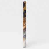 カスタム紫ブラックグレーホワイト金ゴールド大理石パターン iPhoneケース (右側)