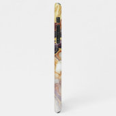 カスタム紫ブラックグレーホワイト金ゴールド大理石パターン iPhoneケース (左側)