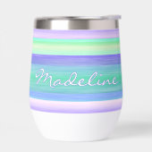 カスタム紫ブルーピンクミントグリーンストライプアート (左面)