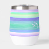 カスタム紫ブルーピンクミントグリーンストライプアート (正面)