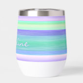 カスタム紫ブルーピンクミントグリーンストライプアート (背面)