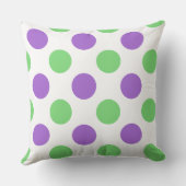 カスタム紫ミントエクストララージ水玉模様枕 クッション (裏面)