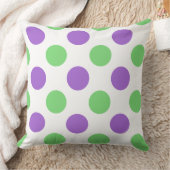 カスタム紫ミントエクストララージ水玉模様枕 クッション (ブランケット)
