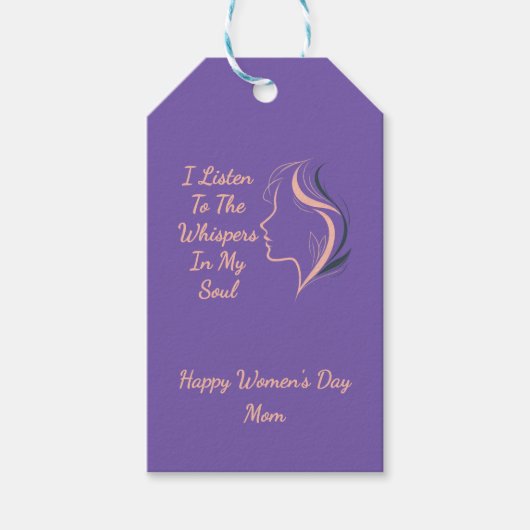 カスタム紫感動的ギフトラベル ギフトタグ (正面)