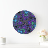 カスタム紫水色斑点大壁時計 ラージ壁時計 (ホーム)