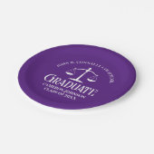 カスタム紫白法学校卒業党 ペーパープレート (アングル)