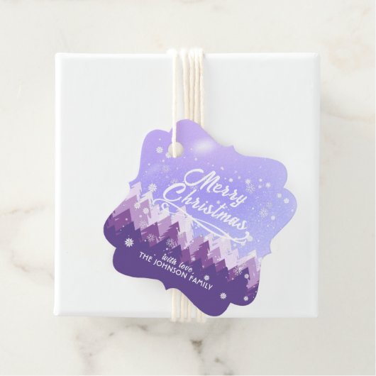 カスタム紫白雪平和森クリスマス フェイバータグ (インサイチュ)