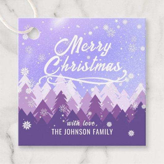 カスタム紫白雪平和森クリスマス フェイバータグ (正面)