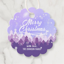 カスタム紫白雪平和森クリスマス フェイバータグ