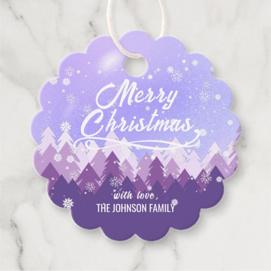 カスタム紫白雪平和森クリスマス フェイバータグ (正面)