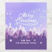 カスタム紫白雪平和森クリスマス ワインラベル (シングルラベル)