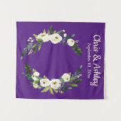 カスタム紫素朴緑結婚の背景 タペストリー (正面(横))