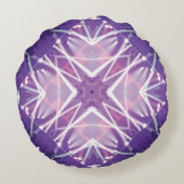 カスタム紫色のホワイトデザイン丸枕 ラウンドクッション (裏面)