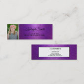 カスタム紫色の写真の卒業式の名前カード コーリングカード (正面/裏面)
