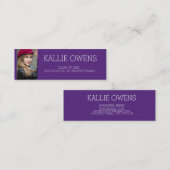 カスタム紫色の写真の卒業式の名前カード コーリングカード (正面/裏面)