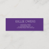 カスタム紫色の写真の卒業式の名前カード コーリングカード (裏面)