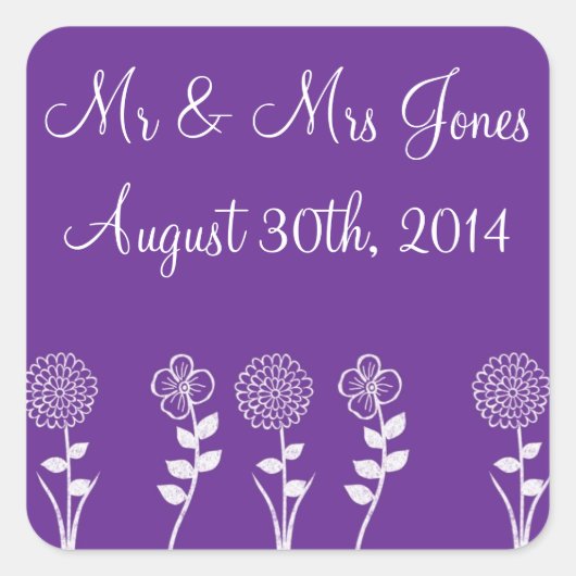 カスタム紫色の封筒用シール&シール スクエアシール (正面)