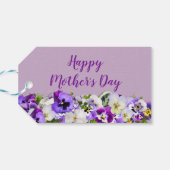 カスタム紫色の幸せな母の日 ギフトタグ (裏面横)