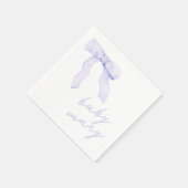 カスタム紫色の弓ベビーシャワーナプキンズ スタンダードカクテルナプキン (角)