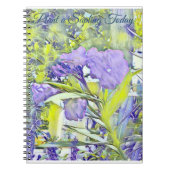 カスタム紫色の花水彩写真ノート ノートブック (正面)