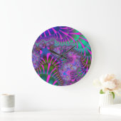 カスタム紫色の虹メルトラージ丸い壁時計 ラージ壁時計 (ホーム)