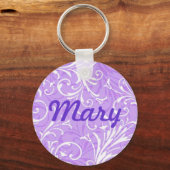 カスタム紫色の装飾キーチェーン キーホルダー (正面)