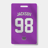 カスタム紫色の選手チーム名簿カードスポーツバッジ バッジ (表面)