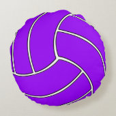 カスタム紫色バレーボール円枕 ラウンドクッション (裏面)