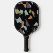 カスタム紫色ブラウングリーンオレンジブラックモザイクアート ピックルボールラケット (裏面)