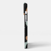 カスタム紫色ブラウングリーンオレンジブラックモザイクアート iPhoneケース (左側面)