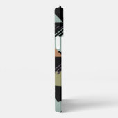 カスタム紫色ブラウングリーンオレンジブラックモザイクアート iPhoneケース (右側面)